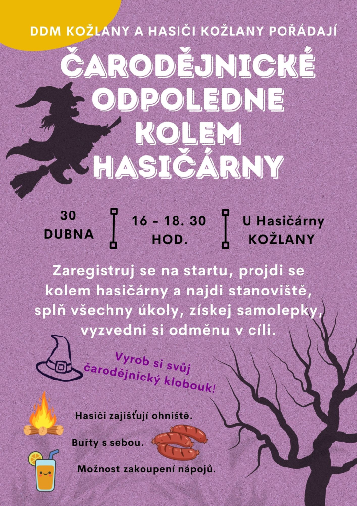 Čarodějnické odpoledne u hasičárny KOŽLANY