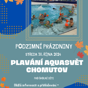 Plavání Aquasvět Chomutov - podzimní prázdniny